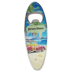 Jersey Shore Surfboard Bottle Opener Fridge Magnetic Back Beach Barware Souvenir
